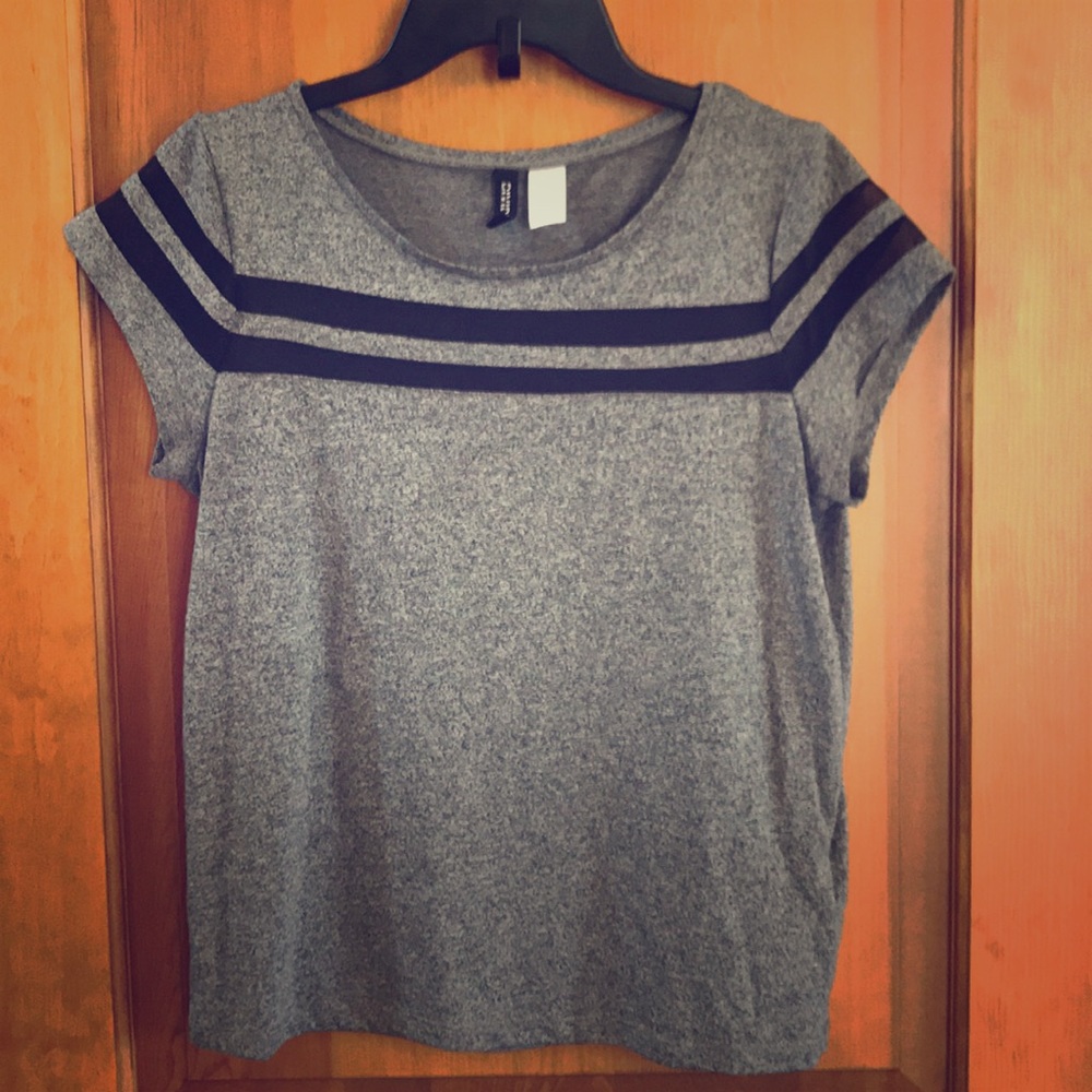 H&M Divided brand tee with with see thru mesh